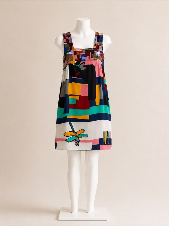 Emilio Pucci Dresses & Skirts - Emilio Pucci Vintage Dragonfly Bird Print Sequin-Trim Dress